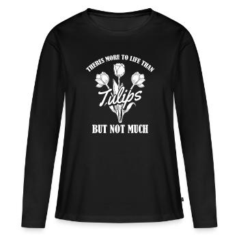 Tulipes Tulipes - T-shirt manches longues Premium bio Femme - noir - Devant - Julia (174cm)