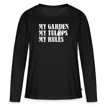 Tulipes Tulipes - T-shirt manches longues Premium bio Femme - noir - Devant - Julia (174cm)