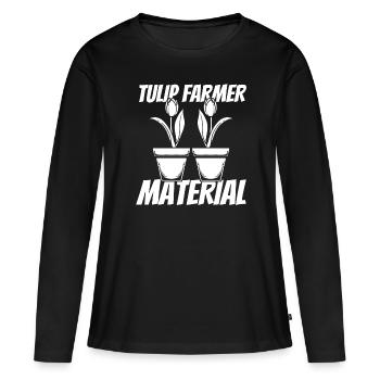 Tulipes Tulipes - T-shirt manches longues Premium bio Femme - noir - Devant - Julia (174cm)