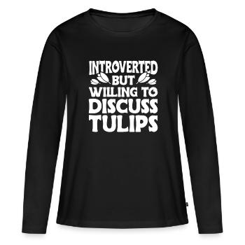 Tulipes Tulipes - T-shirt manches longues Premium bio Femme - noir - Devant - Julia (174cm)