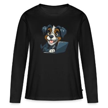 Web Developer Web Developer Cute - Women's Premium Organic Long Sleeve Shirt - black - Front - Julia (174cm)