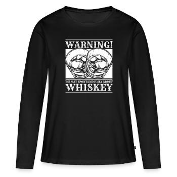 Whisky Whiskey - T-shirt manches longues Premium bio Femme - noir - Devant - Julia (174cm)
