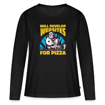 Web Developer Web Developer Pizza - Women's Premium Organic Long Sleeve Shirt - black - Front - Julia (174cm)