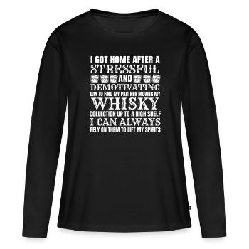 Whisky Whiskey - T-shirt manches longues Premium bio Femme - noir - Devant - Julia (174cm)