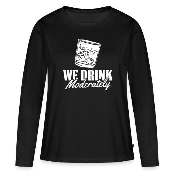 Whisky Whiskey - T-shirt manches longues Premium bio Femme - noir - Devant - Julia (174cm)