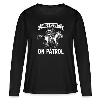 Rodeo Cowboy Ranch Cowboy - T-shirt manches longues Premium bio Femme - noir - Devant - Julia (174cm)
