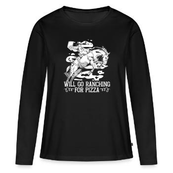 Rodeo Cowboy Ranch Cowboy - T-shirt manches longues Premium bio Femme - noir - Devant - Julia (174cm)