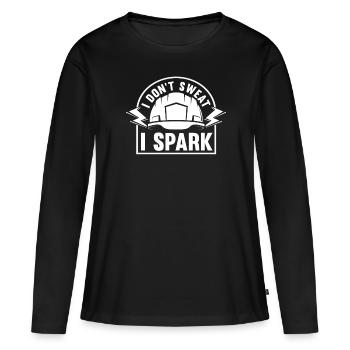 Électricien Électronicien Électricien Electricien de construction - T-shirt manches longues Premium bio Femme - noir - Devant - Julia (174cm)