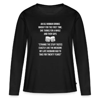 Whisky Whiskey - T-shirt manches longues Premium bio Femme - noir - Devant - Julia (174cm)
