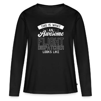 Distributeur de vols du centre de contrôle des appels d’urgence - T-shirt manches longues Premium bio Femme - noir - Devant - Julia (174cm)