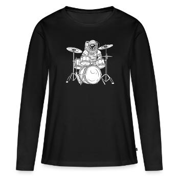 Batterie Batteur Batteur - T-shirt manches longues Premium bio Femme - noir - Devant - Julia (174cm)