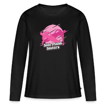Planche de yoga - T-shirt manches longues Premium bio Femme - noir - Devant - Julia (174cm)