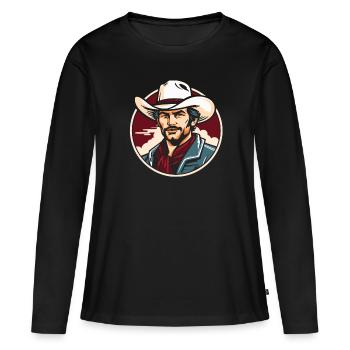 Rodeo Cowboy Ranch Cowboy - T-shirt manches longues Premium bio Femme - noir - Devant - Julia (174cm)