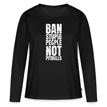 Pitbull Pitbull Interdiction - T-shirt manches longues Premium bio Femme - noir - Devant - Julia (174cm)