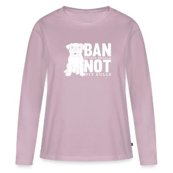 Pitbull Pitbull Interdiction - T-shirt manches longues Premium bio Femme - rose poudré - Devant - Julia (174cm)