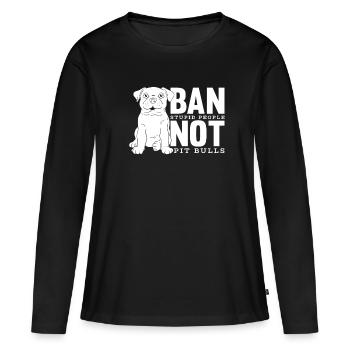 Pitbull Pitbull Interdiction - T-shirt manches longues Premium bio Femme - noir - Devant - Julia (174cm)