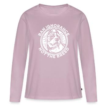Pitbull Pitbull Interdiction - T-shirt manches longues Premium bio Femme - rose poudré - Devant - Julia (174cm)