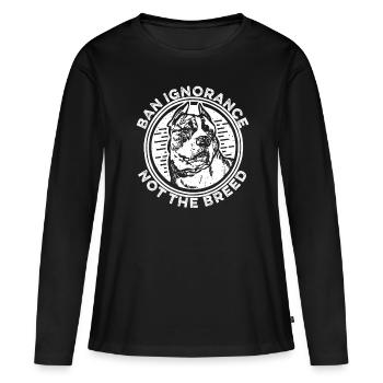 Pitbull Pitbull Interdiction - T-shirt manches longues Premium bio Femme - noir - Devant - Julia (174cm)