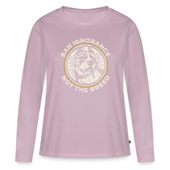 Pitbull Pitbull Interdiction - T-shirt manches longues Premium bio Femme - rose poudré - Devant - Julia (174cm)