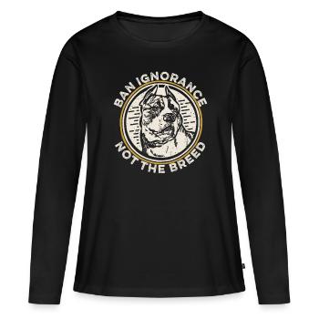 Pitbull Pitbull Interdiction - T-shirt manches longues Premium bio Femme - noir - Devant - Julia (174cm)