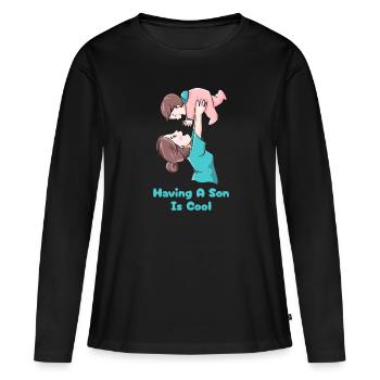 Mom Mutter Mutter - Frauen Premium Bio Langarmshirt - Schwarz - Vorne - Julia (174cm)