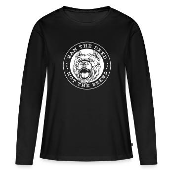 Pitbull Pitbull Interdiction - T-shirt manches longues Premium bio Femme - noir - Devant - Julia (174cm)