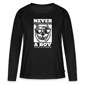 Pitbull Young Pitbull Interdiction - T-shirt manches longues Premium bio Femme - noir - Devant - Julia (174cm)