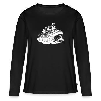 Rafting - T-shirt manches longues Premium bio Femme - noir - Devant - Julia (174cm)