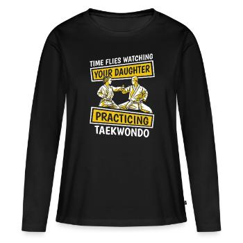 Taekwondo Taekwondo Père - T-shirt manches longues Premium bio Femme - noir - Devant - Julia (174cm)