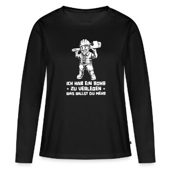 Constructeurs de pipelines - T-shirt manches longues Premium bio Femme - noir - Devant - Julia (174cm)