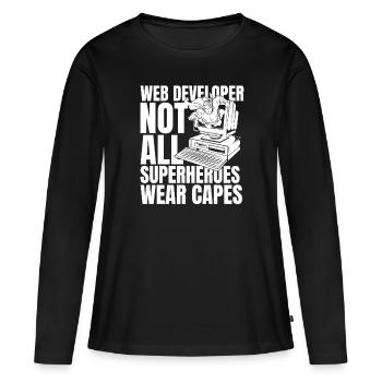 Web Developer Web Developer - Women's Premium Organic Long Sleeve Shirt - black - Front - Julia (174cm)