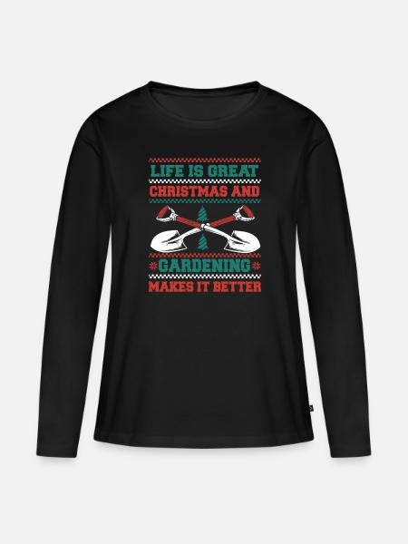 Hobbygärtner Garten Weihnachten Im Garten - Frauen Premium Bio Langarmshirt - Schwarz