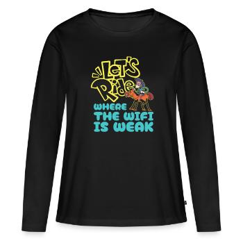 Équitation équestre amusante Endurance - T-shirt manches longues Premium bio Femme - noir - Devant - Julia (174cm)