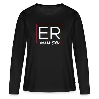 Krankenschwester Notfall Krankenschwester - Frauen Premium Bio Langarmshirt - Schwarz - Vorne - Julia (174cm)