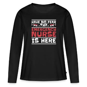 Krankenschwester Nadel Notfall Krankenschwester - Frauen Premium Bio Langarmshirt - Schwarz - Vorne - Julia (174cm)