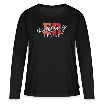 Krankenschwester Notfall Krankenschwester - Frauen Premium Bio Langarmshirt - Schwarz - Vorne - Julia (174cm)