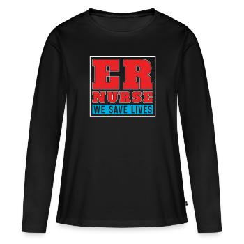 Krankenschwester Notfall Krankenschwester - Frauen Premium Bio Langarmshirt - Schwarz - Vorne - Julia (174cm)