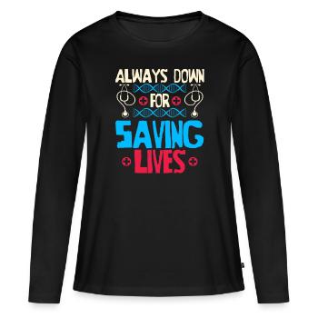 Krankenschwester Witzig Notfall Krankenschwester - Frauen Premium Bio Langarmshirt - Schwarz - Vorne - Julia (174cm)