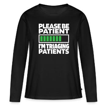 Krankenschwester Triage Notfall Krankenschwester - Frauen Premium Bio Langarmshirt - Schwarz - Vorne - Julia (174cm)