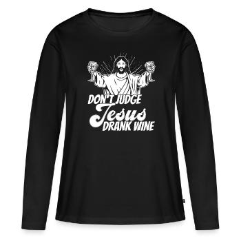 Café Café - T-shirt manches longues Premium bio Femme - noir - Devant - Julia (174cm)