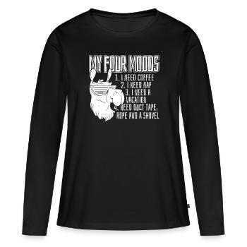 Lama Llama - T-shirt manches longues Premium bio Femme - noir - Devant - Julia (174cm)