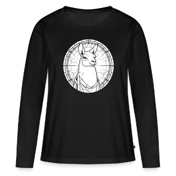 Lama chrétien chrétien - T-shirt manches longues Premium bio Femme - noir - Devant - Julia (174cm)