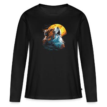 Cochon d’Inde Cochon d’Inde Soleil - T-shirt manches longues Premium bio Femme - noir - Devant - Julia (174cm)