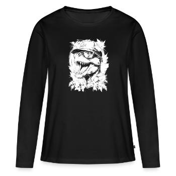 Trex T Rex Dino - T-shirt manches longues Premium bio Femme - noir - Devant - Julia (174cm)