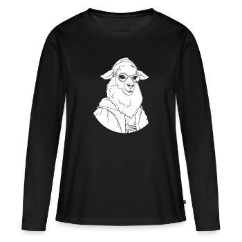 Lama chrétien chrétien - T-shirt manches longues Premium bio Femme - noir - Devant - Julia (174cm)