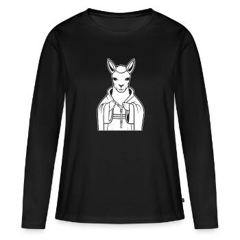Lama chrétien chrétien - T-shirt manches longues Premium bio Femme - noir - Devant - Julia (174cm)