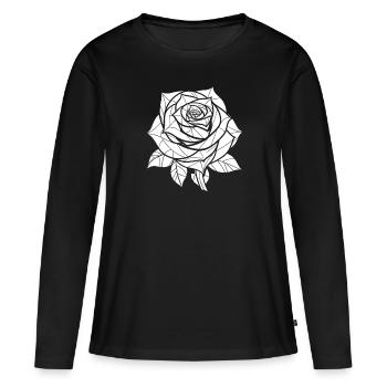 Rose rouge Goth - T-shirt manches longues Premium bio Femme - noir - Devant - Julia (174cm)