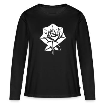 Rote Rose Goth - Frauen Premium Bio Langarmshirt - Schwarz - Vorne - Julia (174cm)