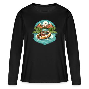 Rafting - T-shirt manches longues Premium bio Femme - noir - Devant - Julia (174cm)