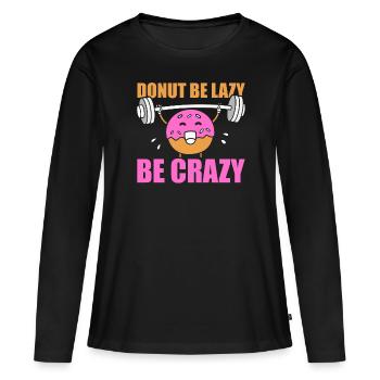 Donut Fitness Donut Gym - T-shirt manches longues Premium bio Femme - noir - Devant - Julia (174cm)